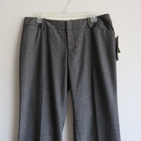 NWT MOSSIMO Stretch Herringbone Trouser Gray Mid Waist Straight Hip Pants 12 - Picture 2 of 16